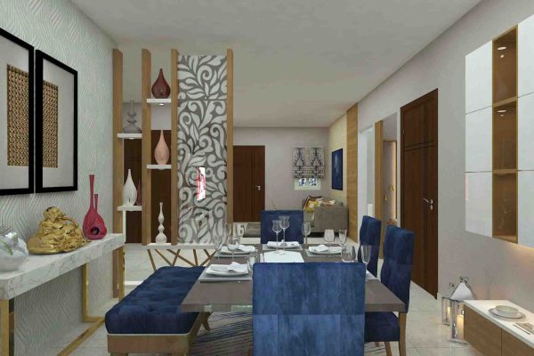 Luxurious living room interior with plush seating, warm lighting, and modern décor (19)